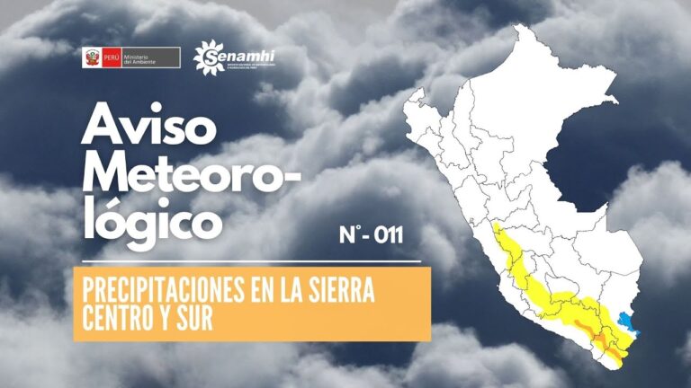 Pronóstico meteorológico indica posibilidad de precipitaciones en regiones