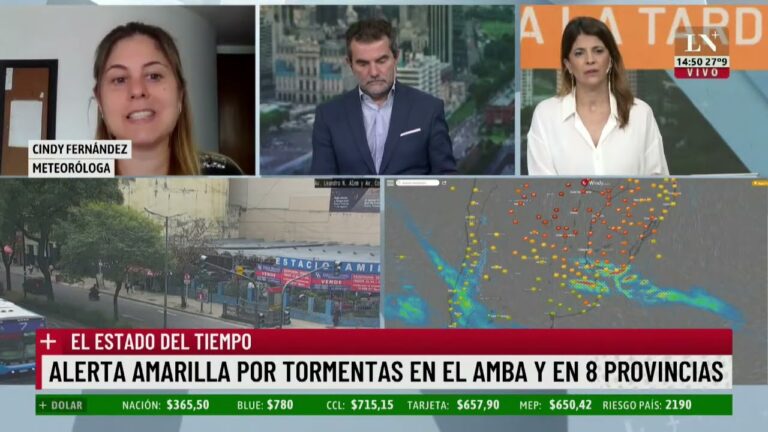 Notificación de alerta amarilla en 4 provincias y verde en 8